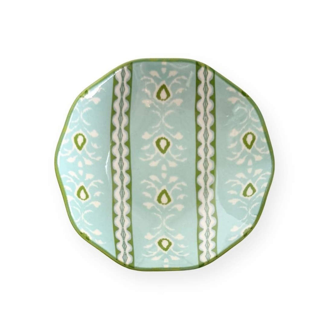 Rosemary Stripe Blue Ceramic Ring Dish