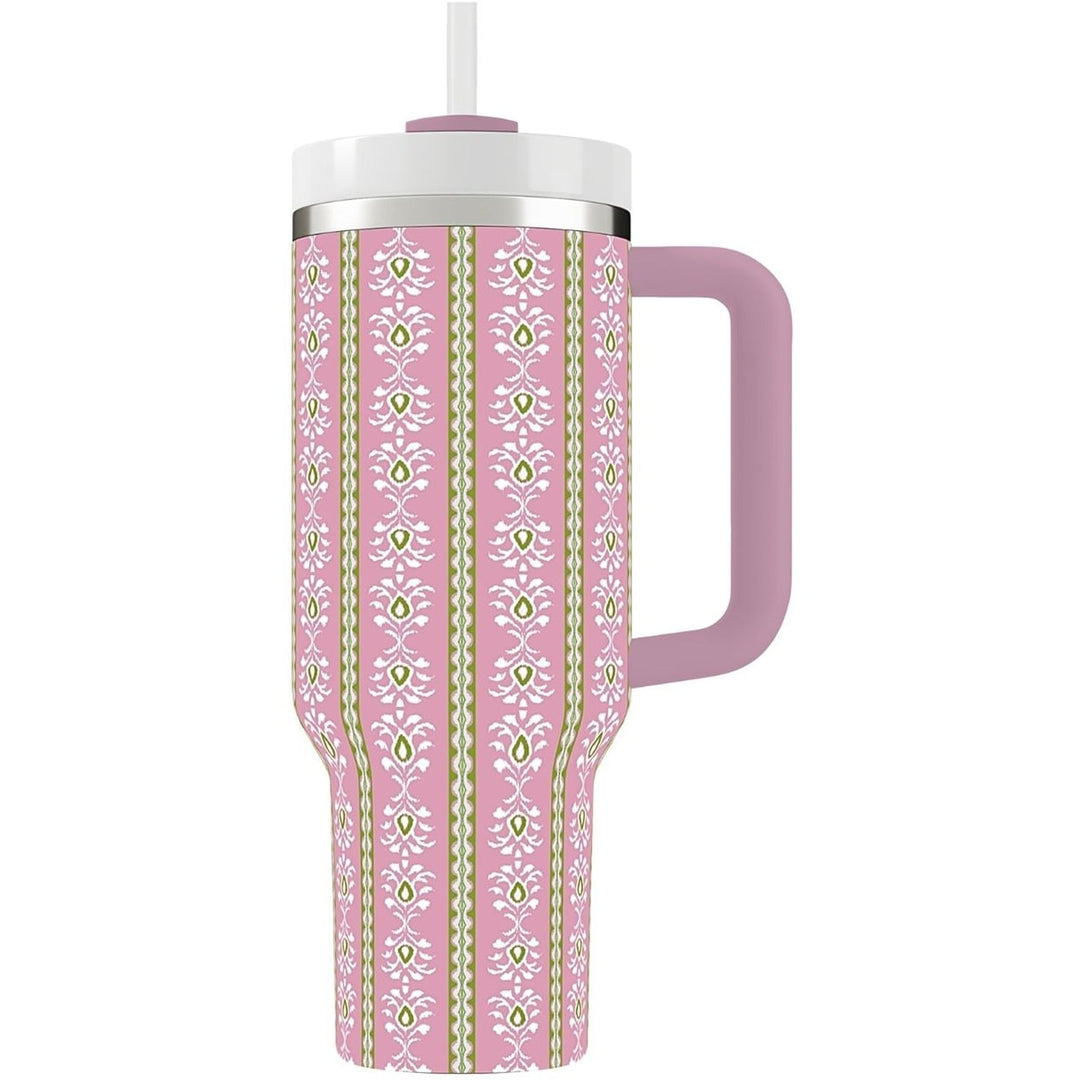 40 oz. Rosemary Stripe Pink Tumbler