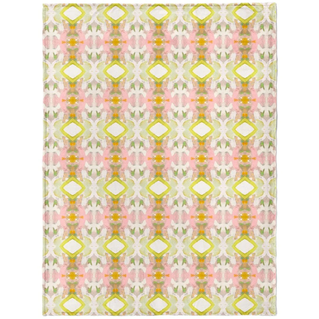 Laura Park White Lotus Fleece Blanket