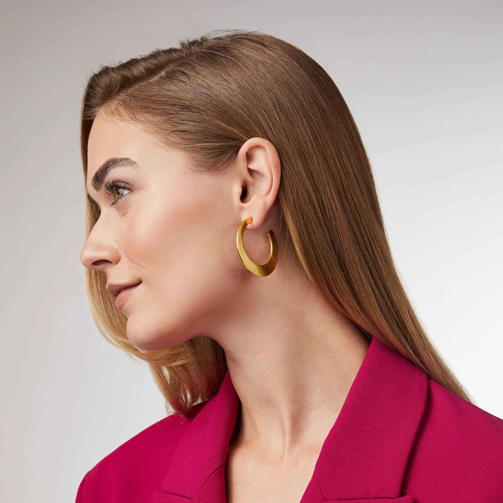 24k gold luna hoop earrings