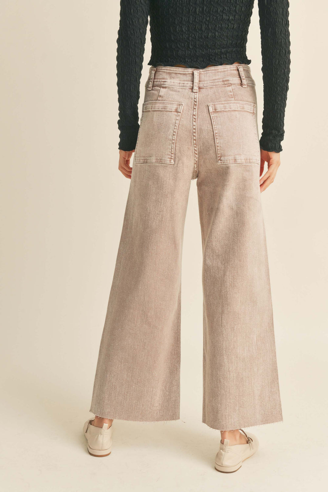 Mineral Wash Wide Leg Jeans