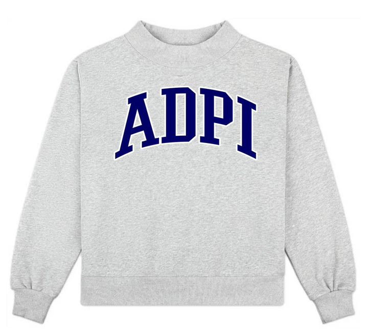 Campus Sorority Embroidered Mock Neck