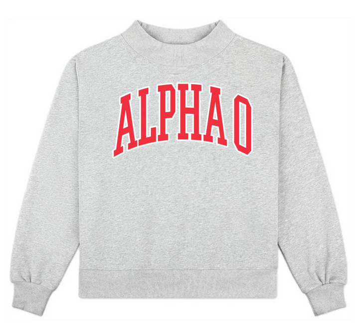 Campus Sorority Embroidered Mock Neck