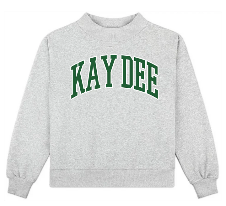 Campus Sorority Embroidered Mock Neck