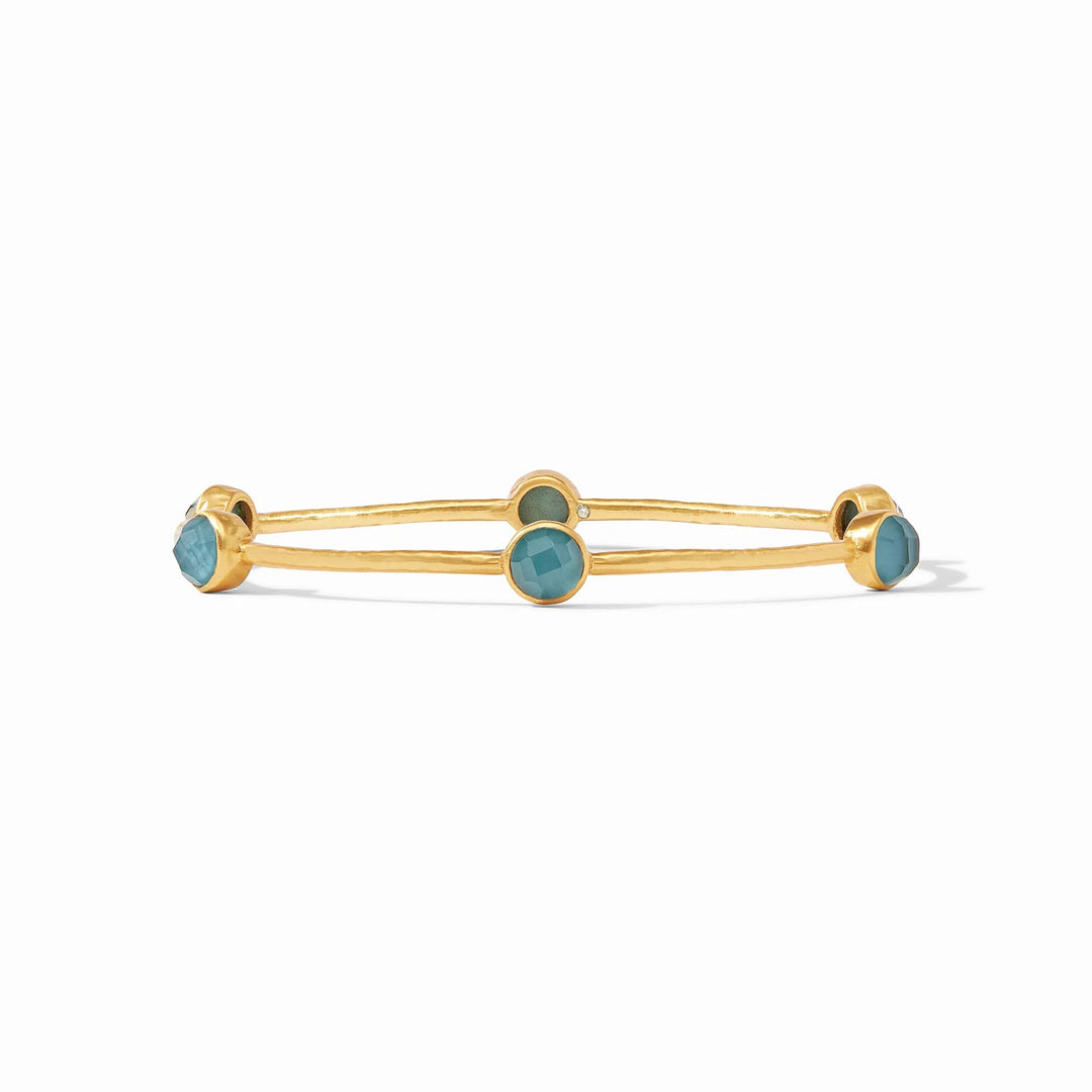 Milano Luxe Gold Bangle in Iridescent Peacock Blue