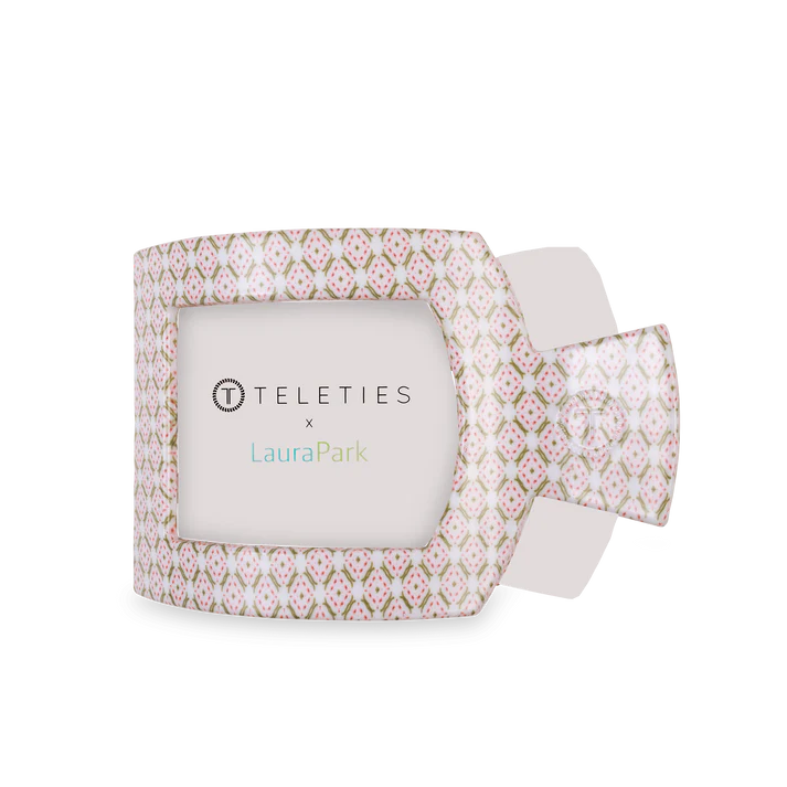 TELETIES x Laura Park Collection Pine & Pearl Flat Square Hair Clip
