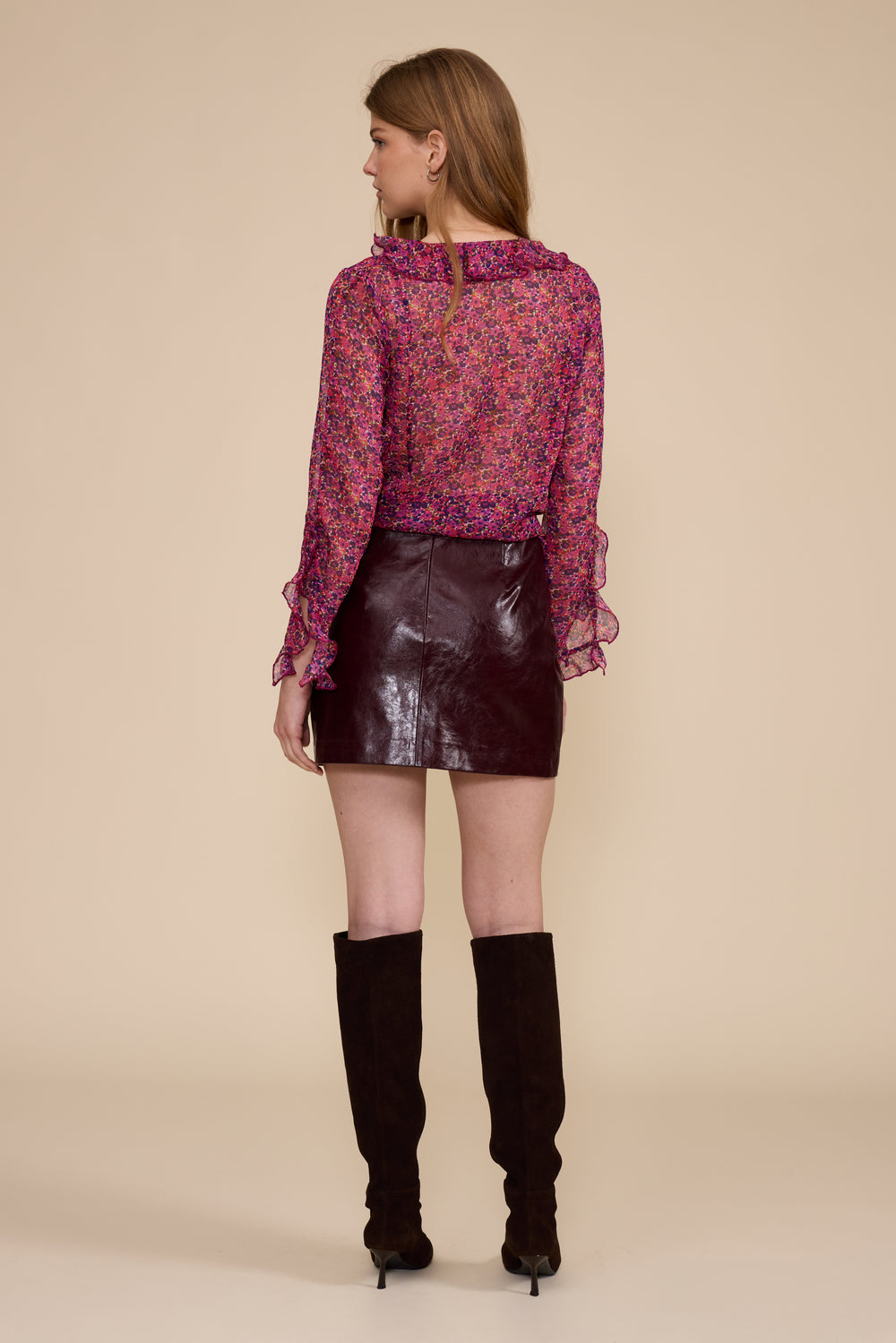 SK5595 HART FAUX LEATHER MINI SKIRT