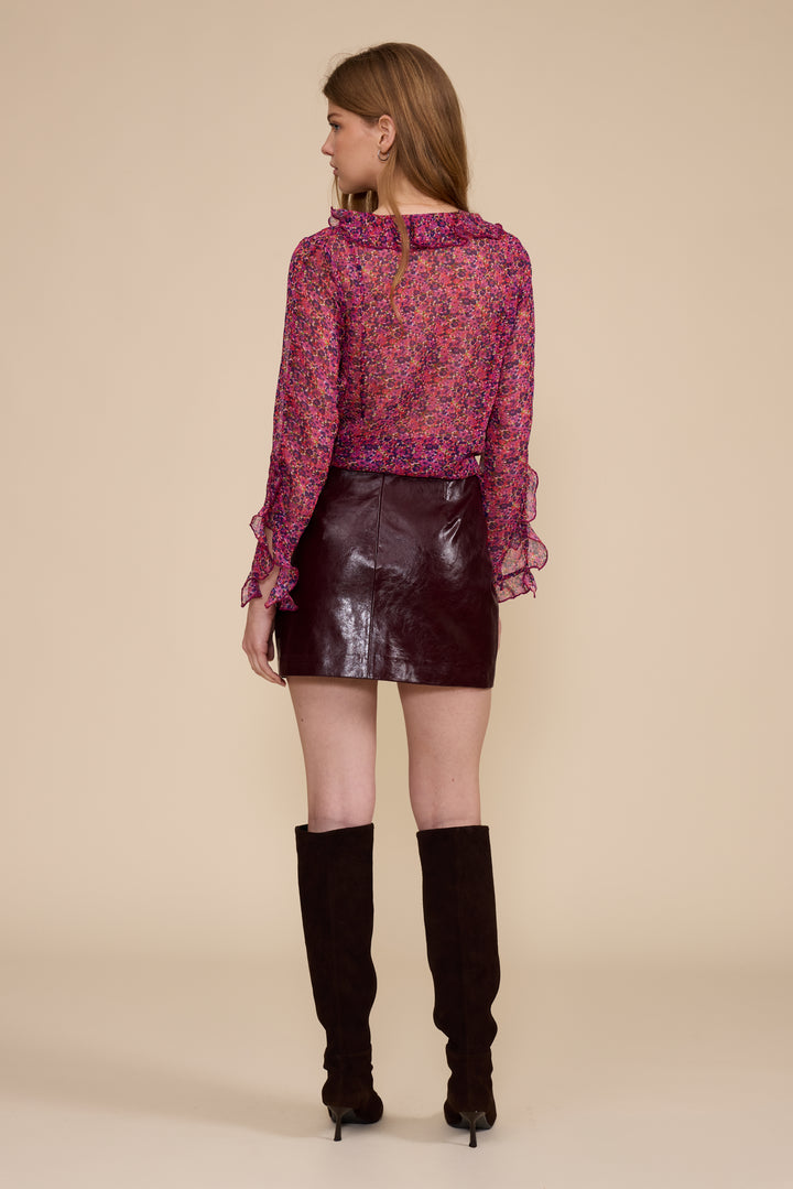 SK5595 HART FAUX LEATHER MINI SKIRT