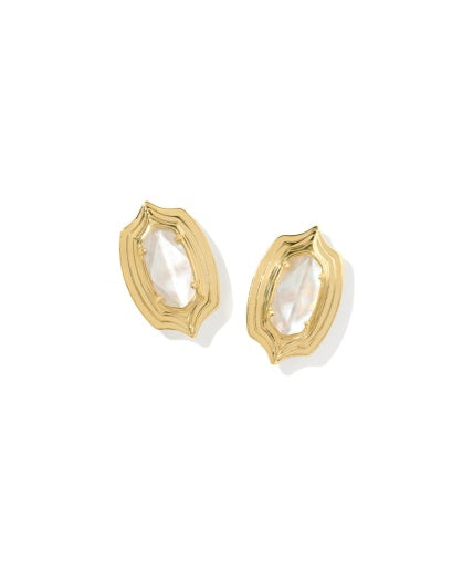 ELLIE STEPPED FRAME STUD EARRINGS