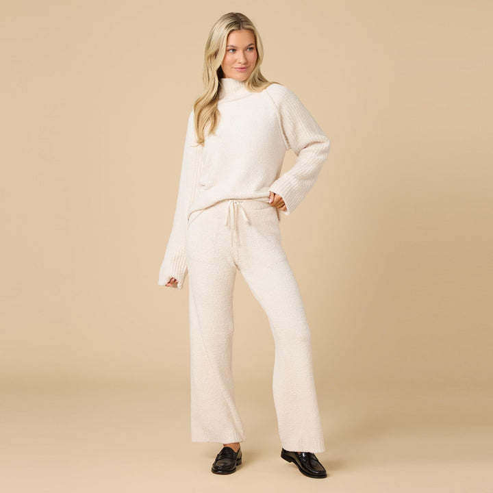 Marshmallow Rib Mock Neck with Long Pant
