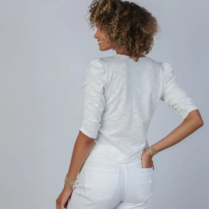 Sophie Ruched Elbow-Length Tee