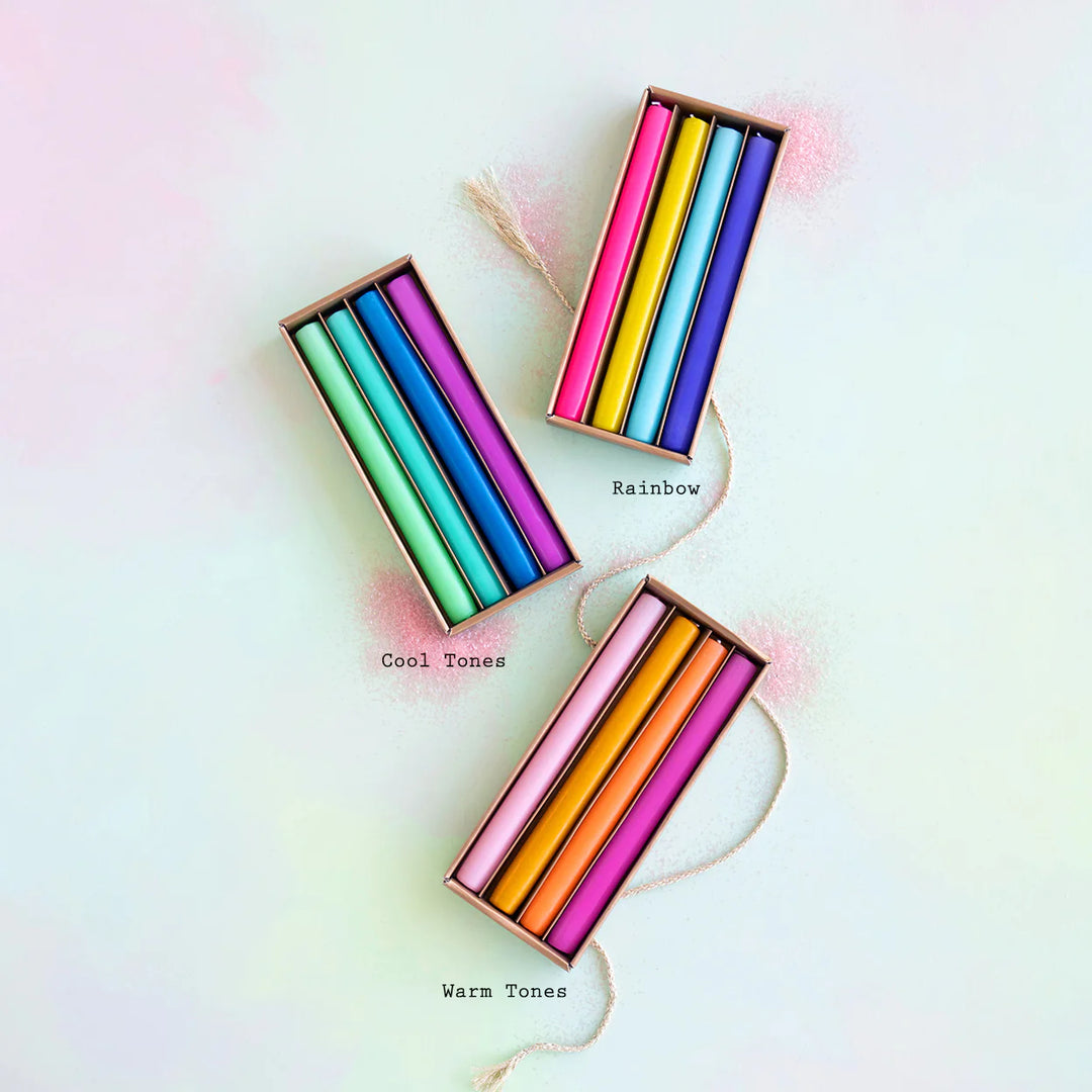 Rainbow Taper Candle, Boxed Set of 4