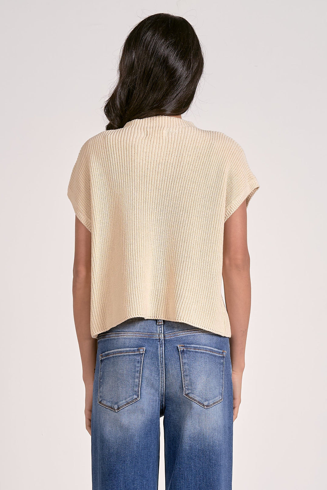 Cap Sleeve Crewneck Sweater