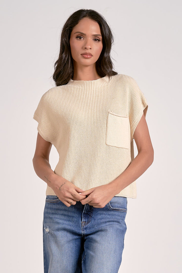 Cap Sleeve Crewneck Sweater