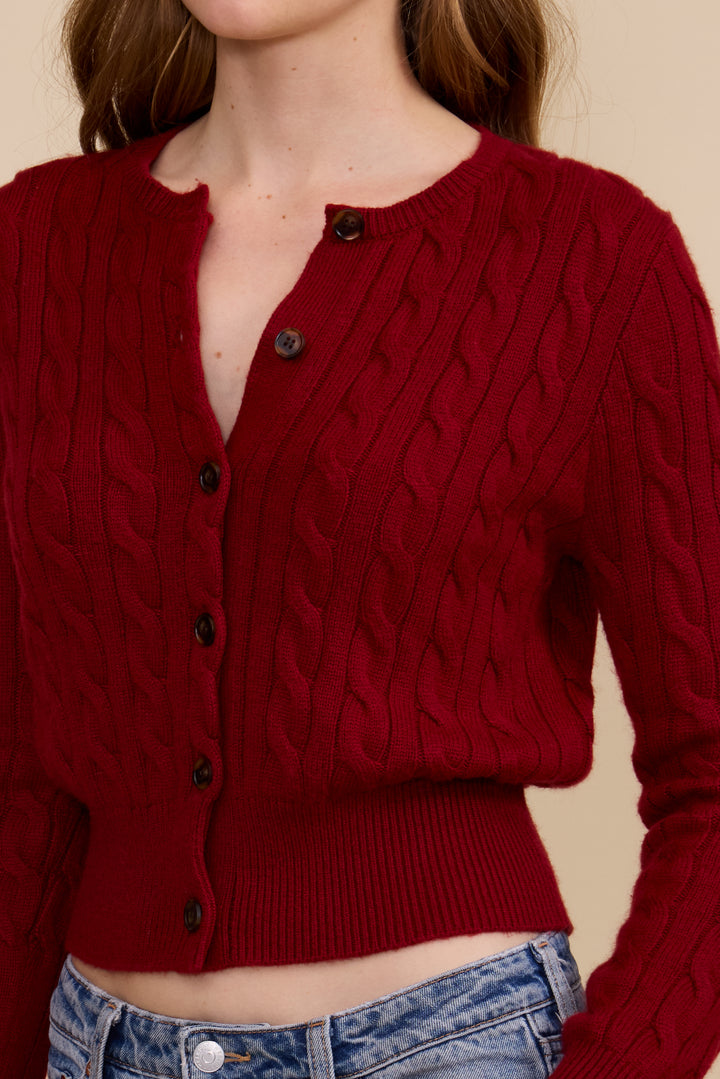 SW5831 DELIA CABLE KNIT CARDIGAN
