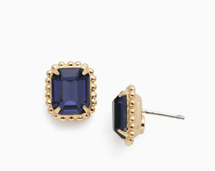 Octavia Scalloped Bright Gold-tone Stud Earring