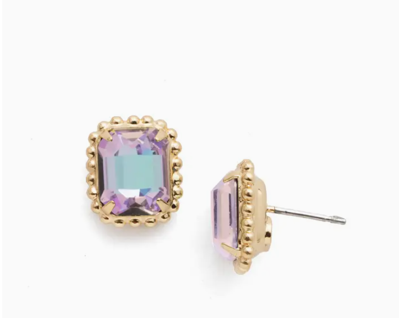 Octavia Scalloped Bright Gold-tone Stud Earring