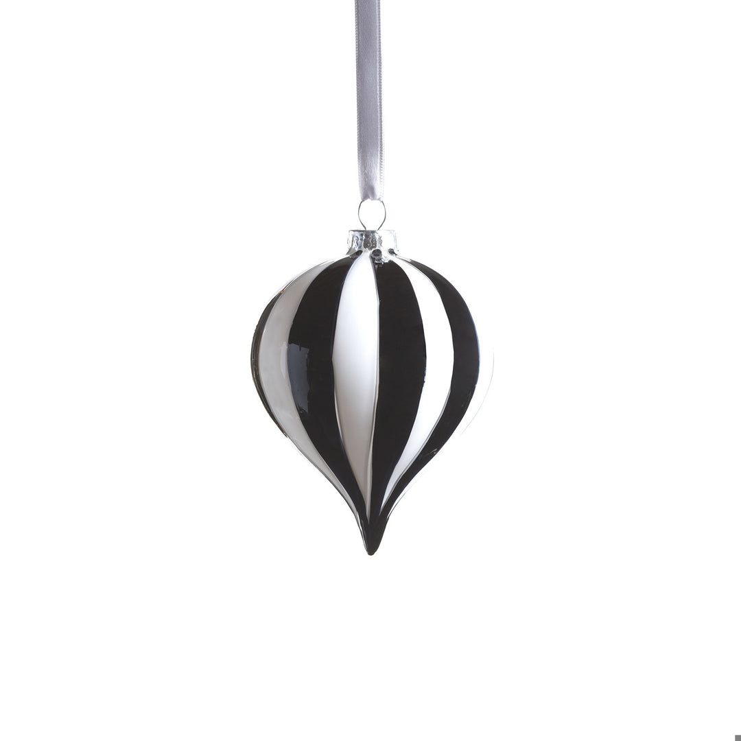 Twilight Stripe Glass Ornament - 3.25" x 4.25"