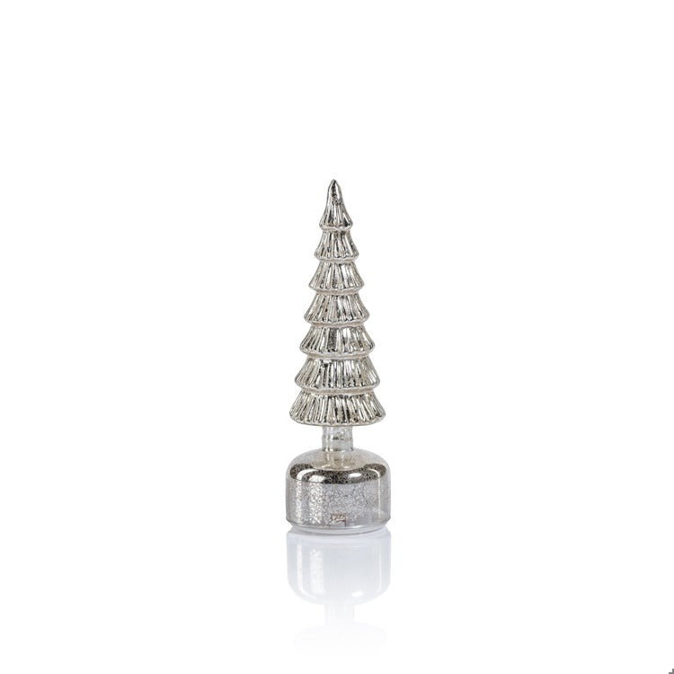 Alpine Rotating LED Tree - Antique Silver 11.75\"