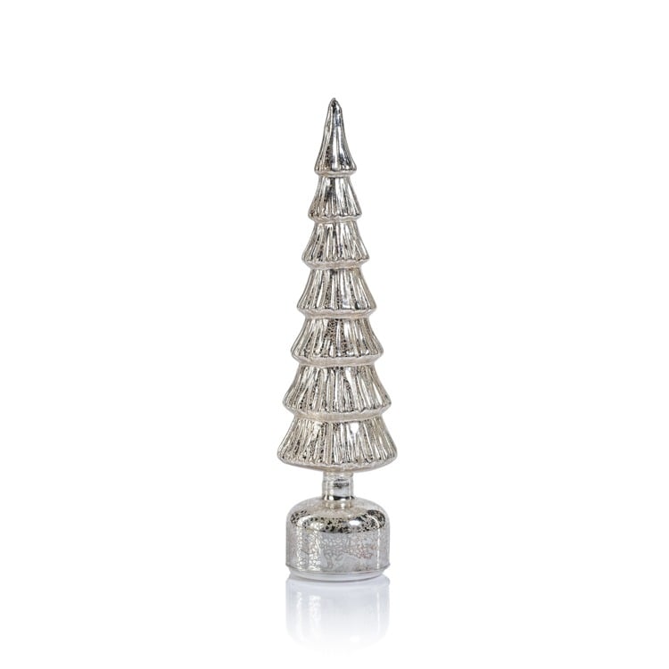 Alpine Rotating LED Tree - Antique Silver 16.5\"