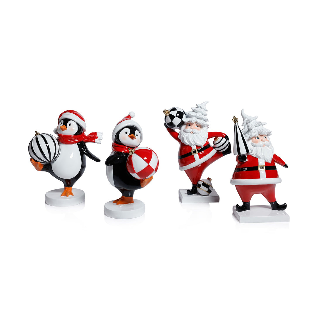 The Festive Four- 4 pcs Assorted Santa& Penguin, 7