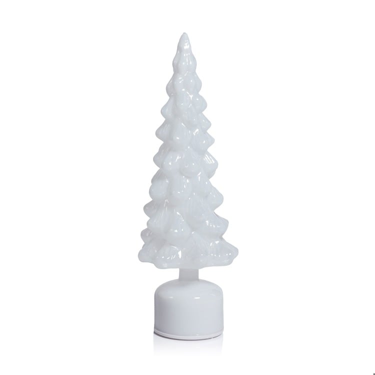 LED Rotating Tree 15.75", White Opal