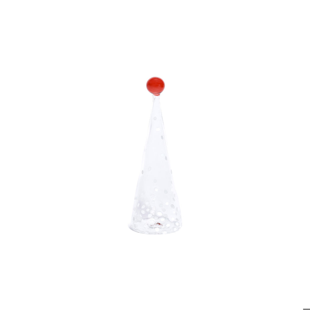 Glass Tree w/ White Dot Design, 6"