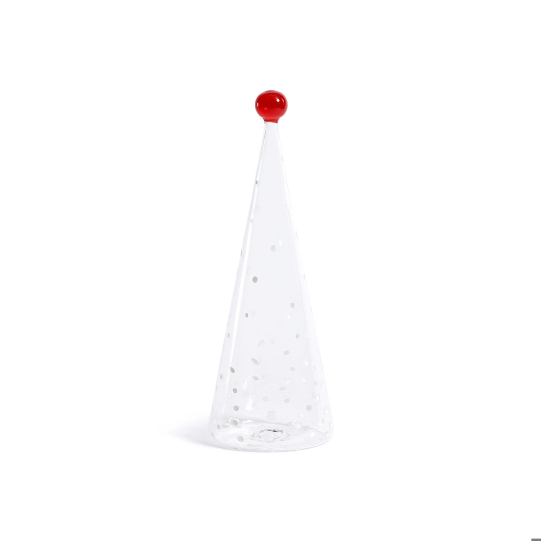Glass Tree w/ White Dot Design, 11"