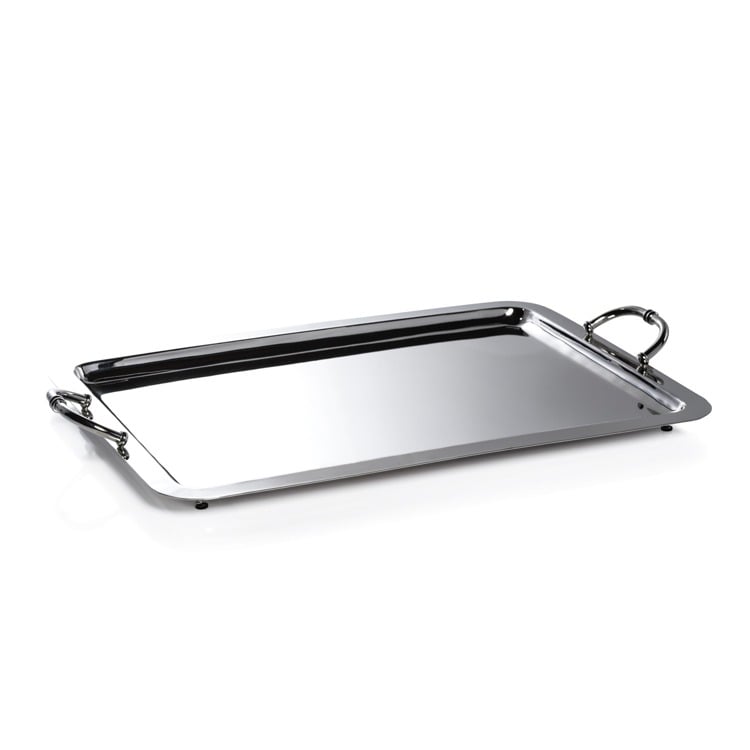 Manetta Steel and Brass Tray-Polished Nickel 24 x1