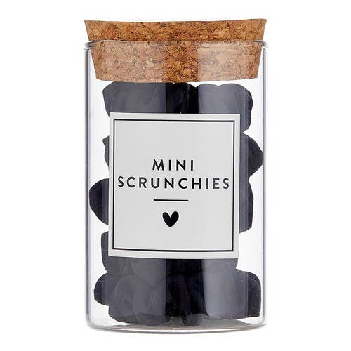 Bella Sleep + Spa - Mini Satin Scrunchies Jar - Black Solid