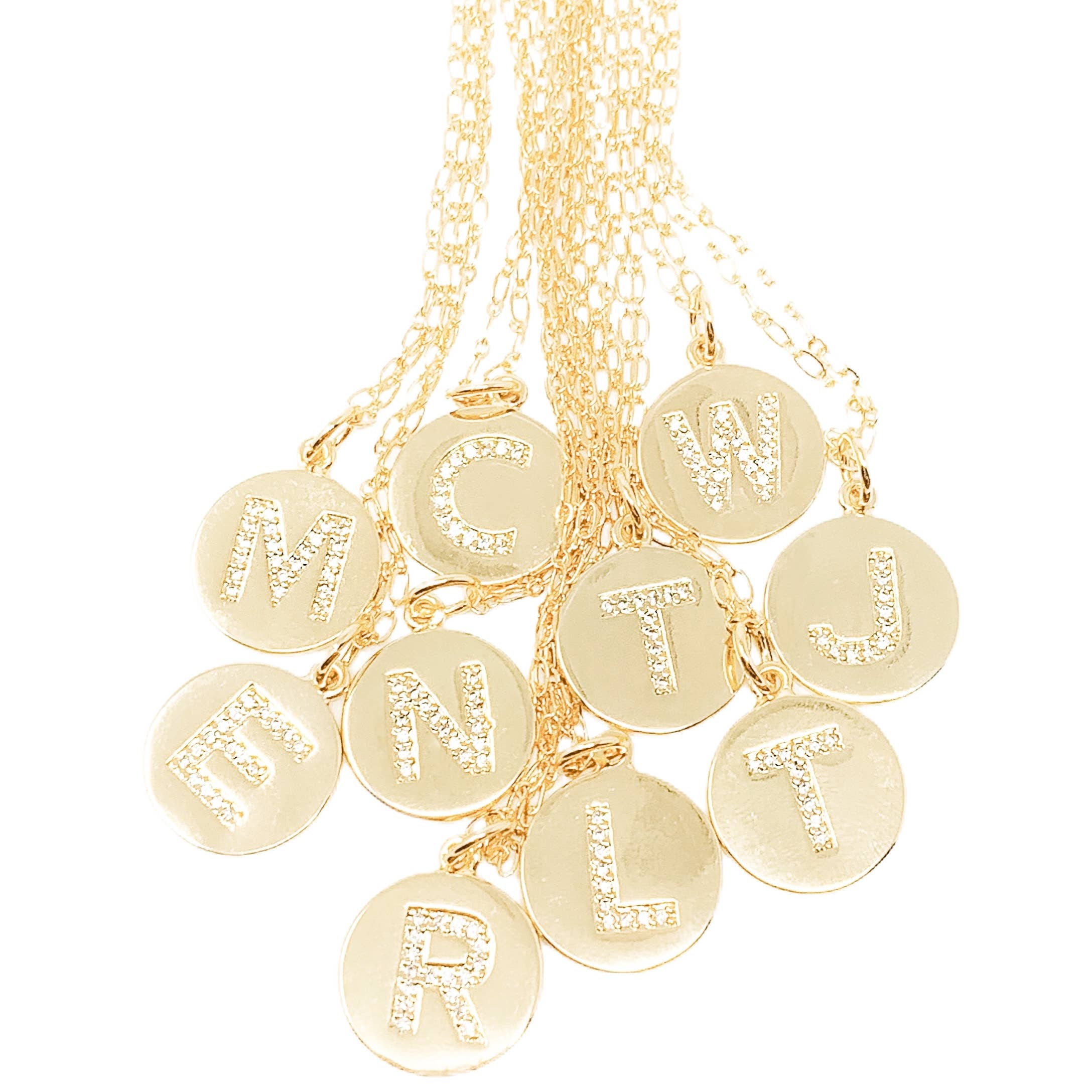 Coin Initial Necklaces