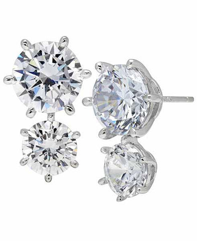 DOUBLE BRILLIANT STUD EARRINGS