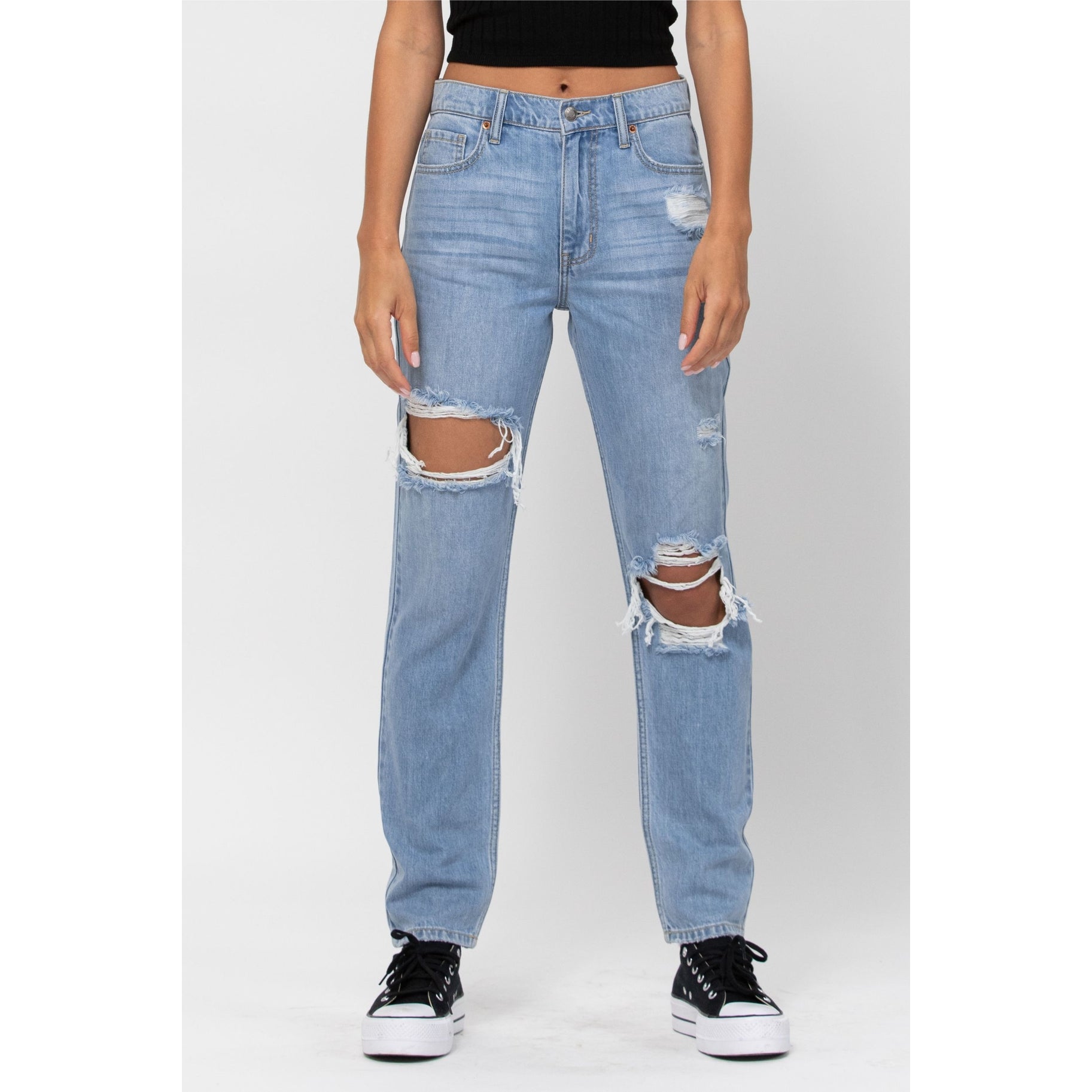 Cello High Rise Destroyed Slim Boy Fit Jeans
