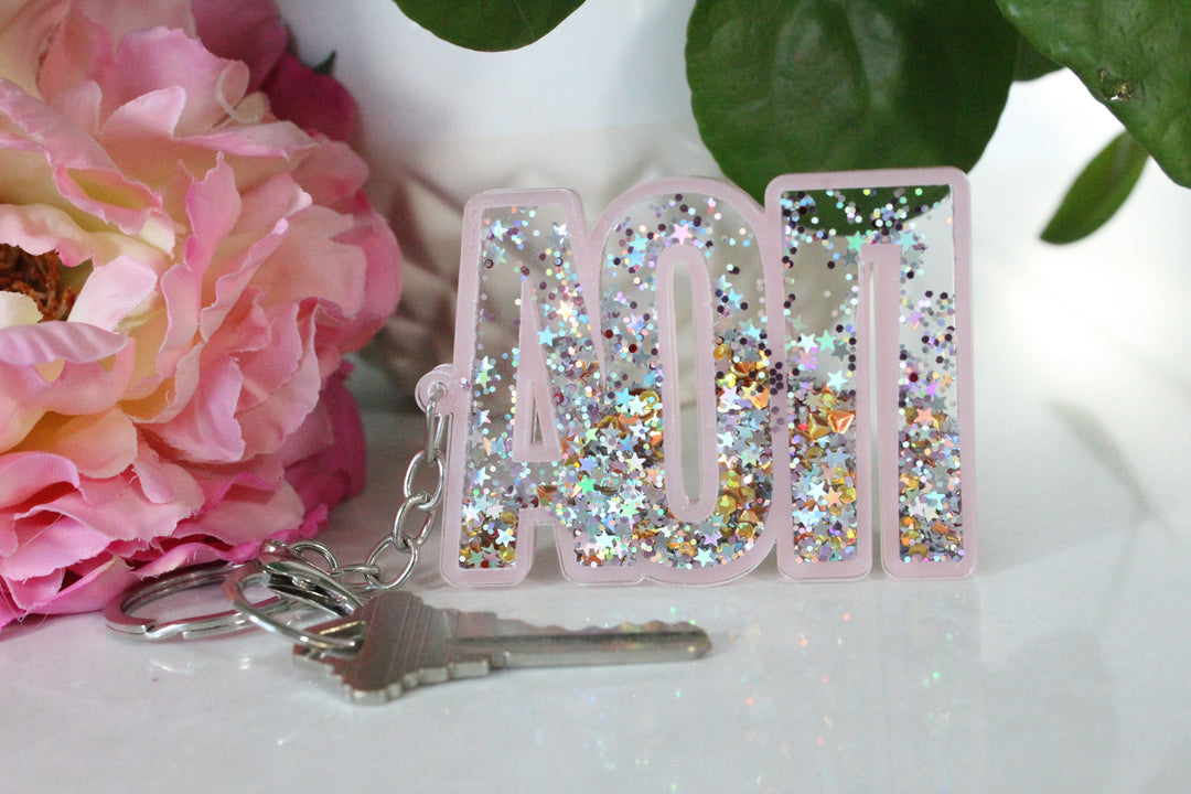 Glitter Sorority Keychain