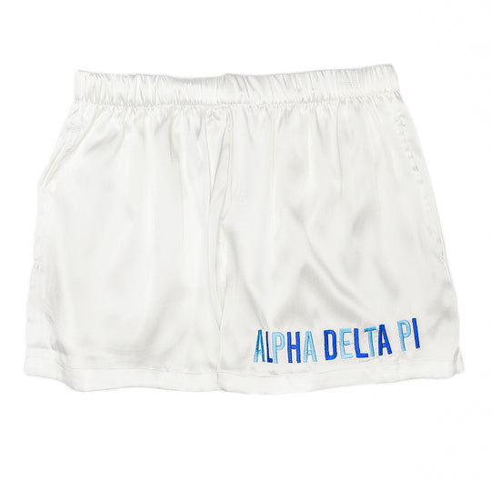 Greek Embroidered Satin Short