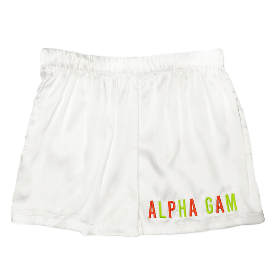 Greek Embroidered Satin Short