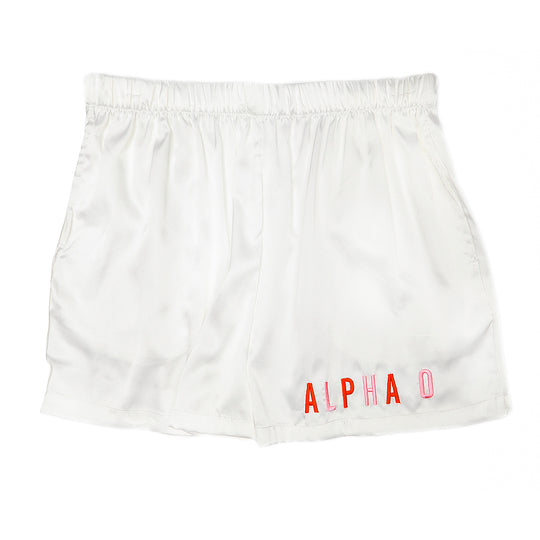Greek Embroidered Satin Short