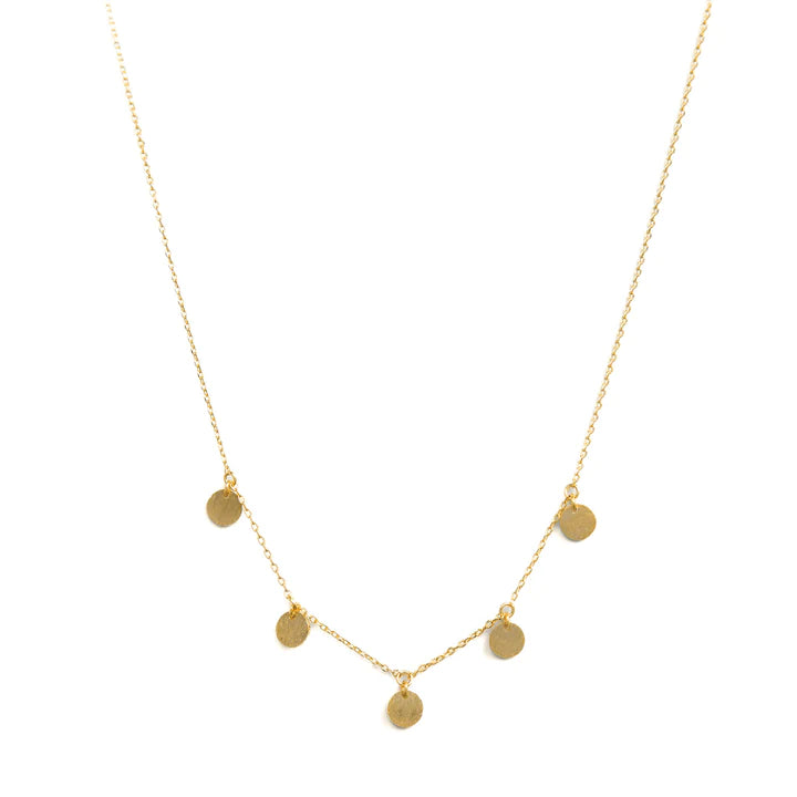 Delicate Brushed Circles Necklace