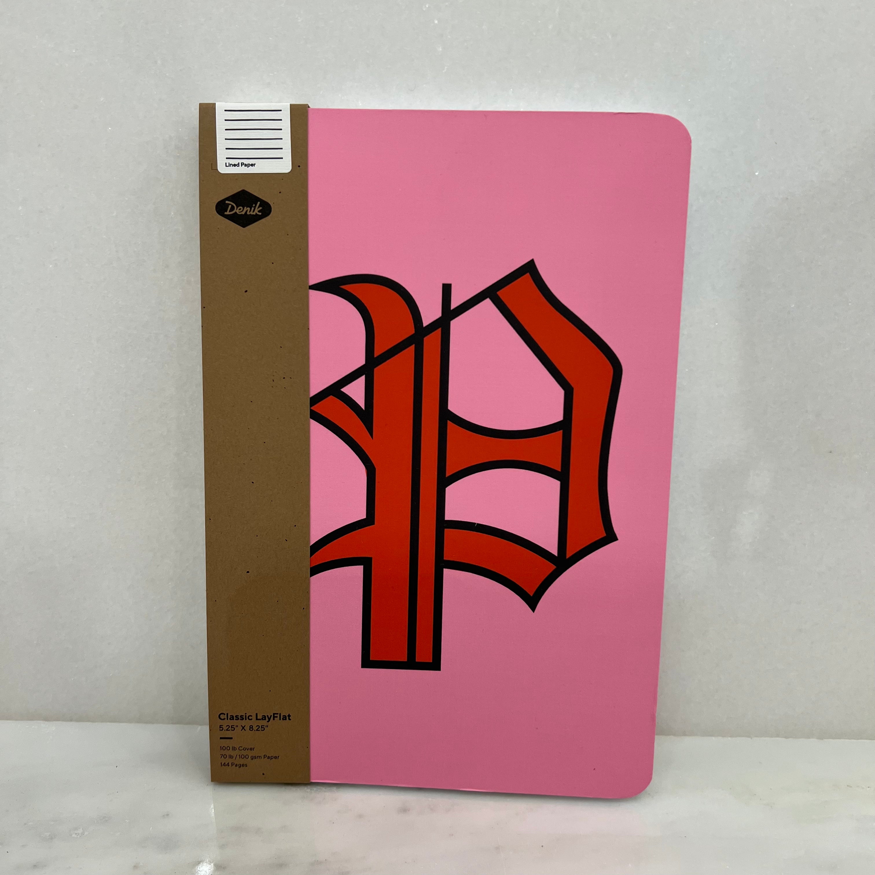 Denik "P" pink cover classic layflat notebook