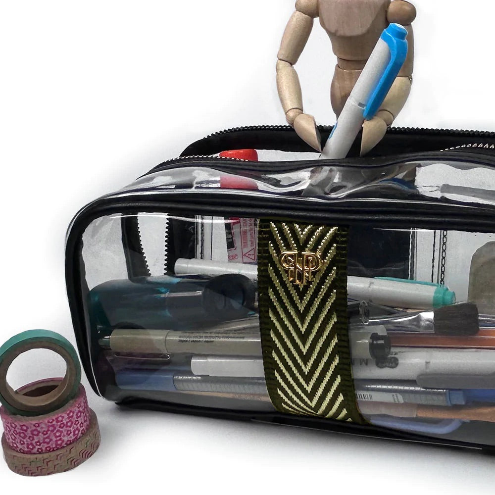 BOMBSHELL MAKEUP CASE - GOLD CHEVRON