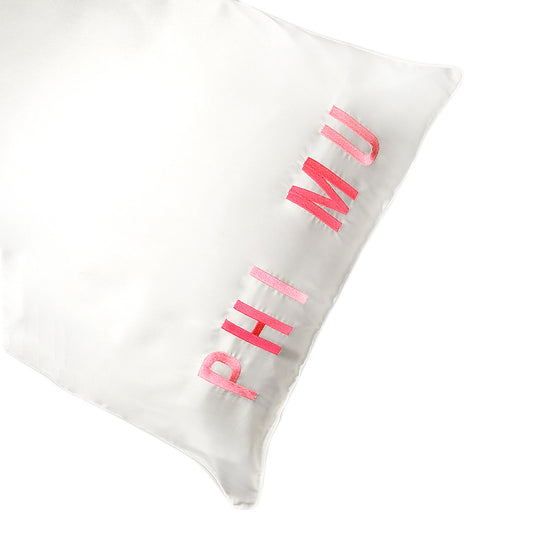 Sorority Satin Embroidered Pillowcase