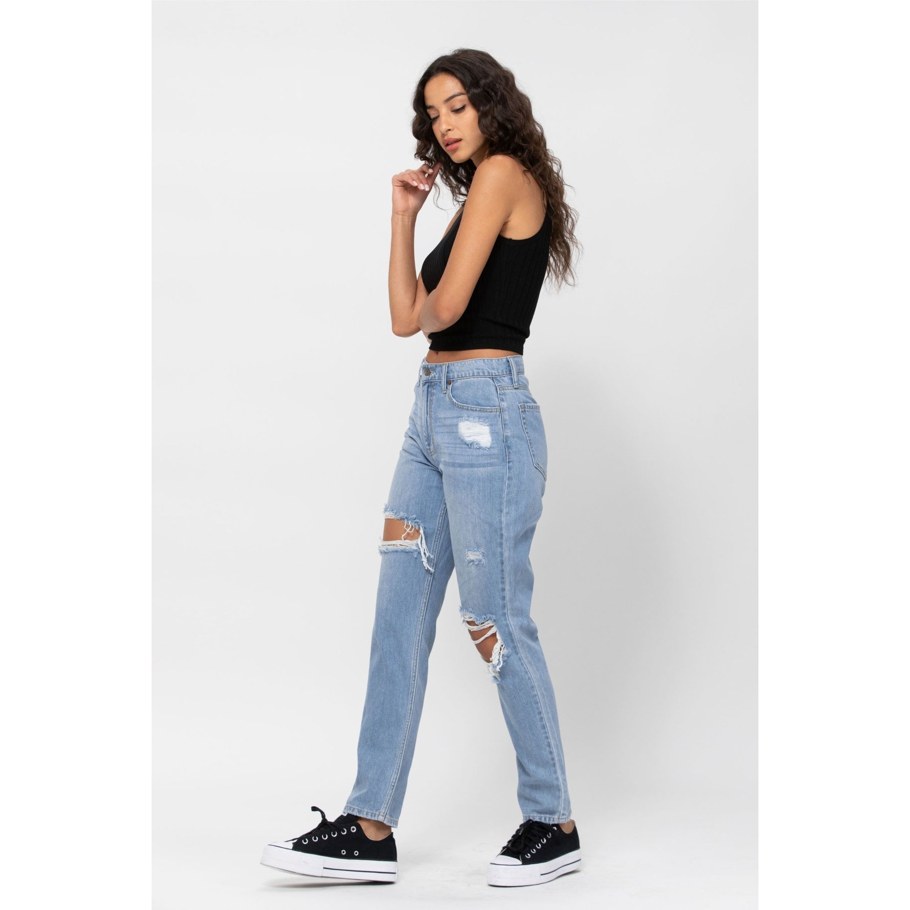 Cello High Rise Destroyed Slim Boy Fit Jeans