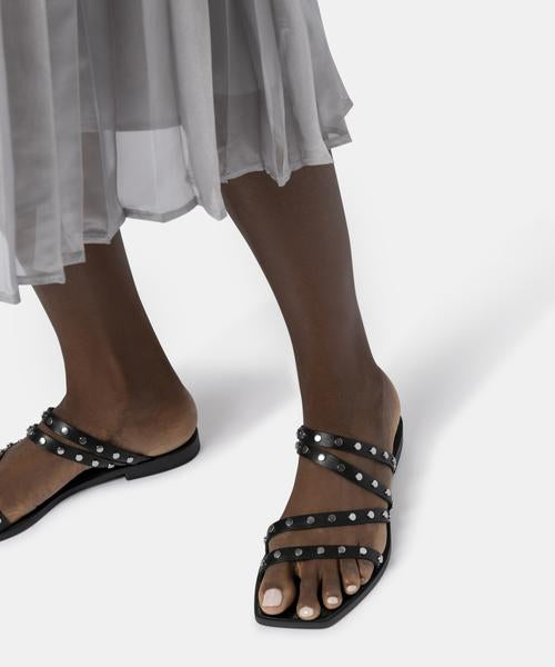 Izabel Studded Sandals in Black Stella