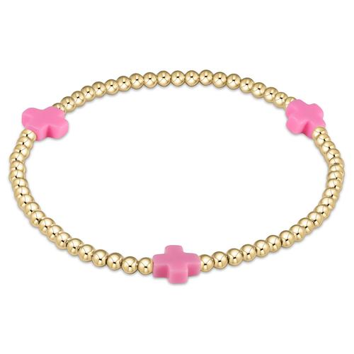 Enewton Signature Cross Gold Pattern 3mm Bead Bracelet