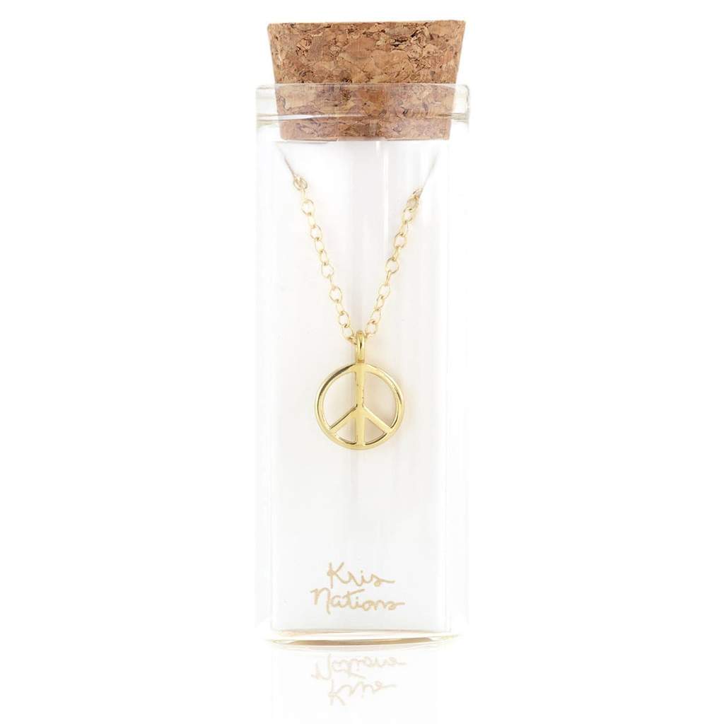 Kris Nations Peace Sign Charm Necklace