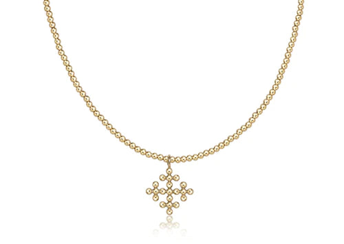 choker classic gold 2mm bead - classic beaded signature cross encompass gold charm