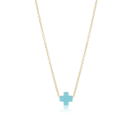 egirl signature cross necklace gold 14"