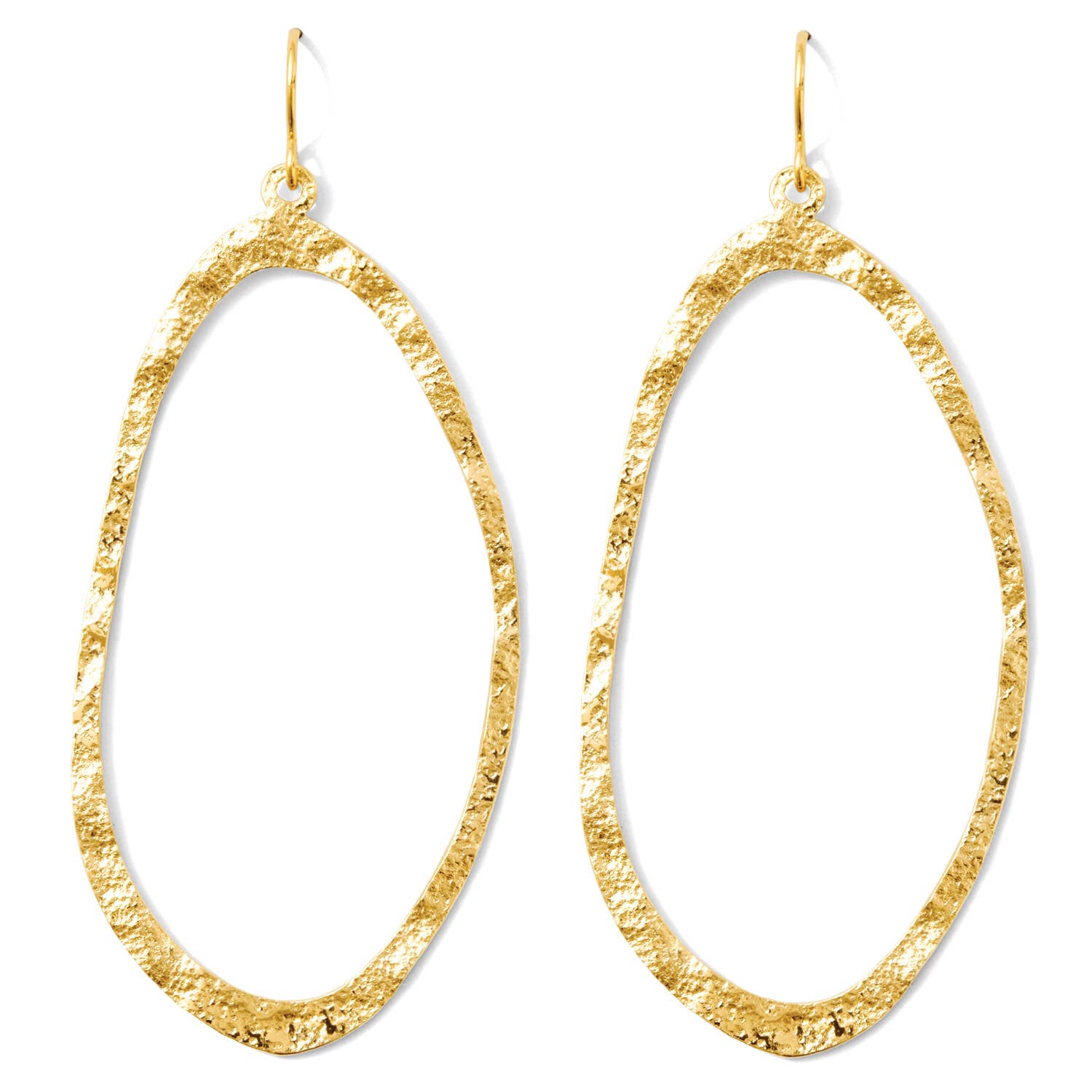 Long Abstract Gilded Earrings: Gold