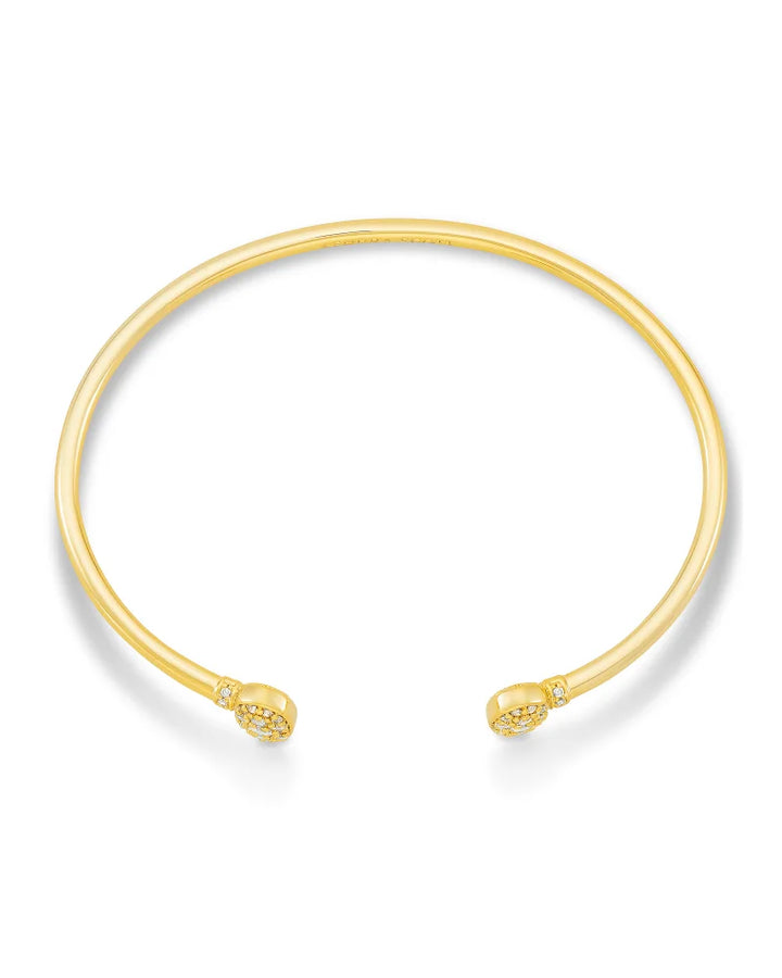 Grayson Gold Cuff Bracelet in White Crystal