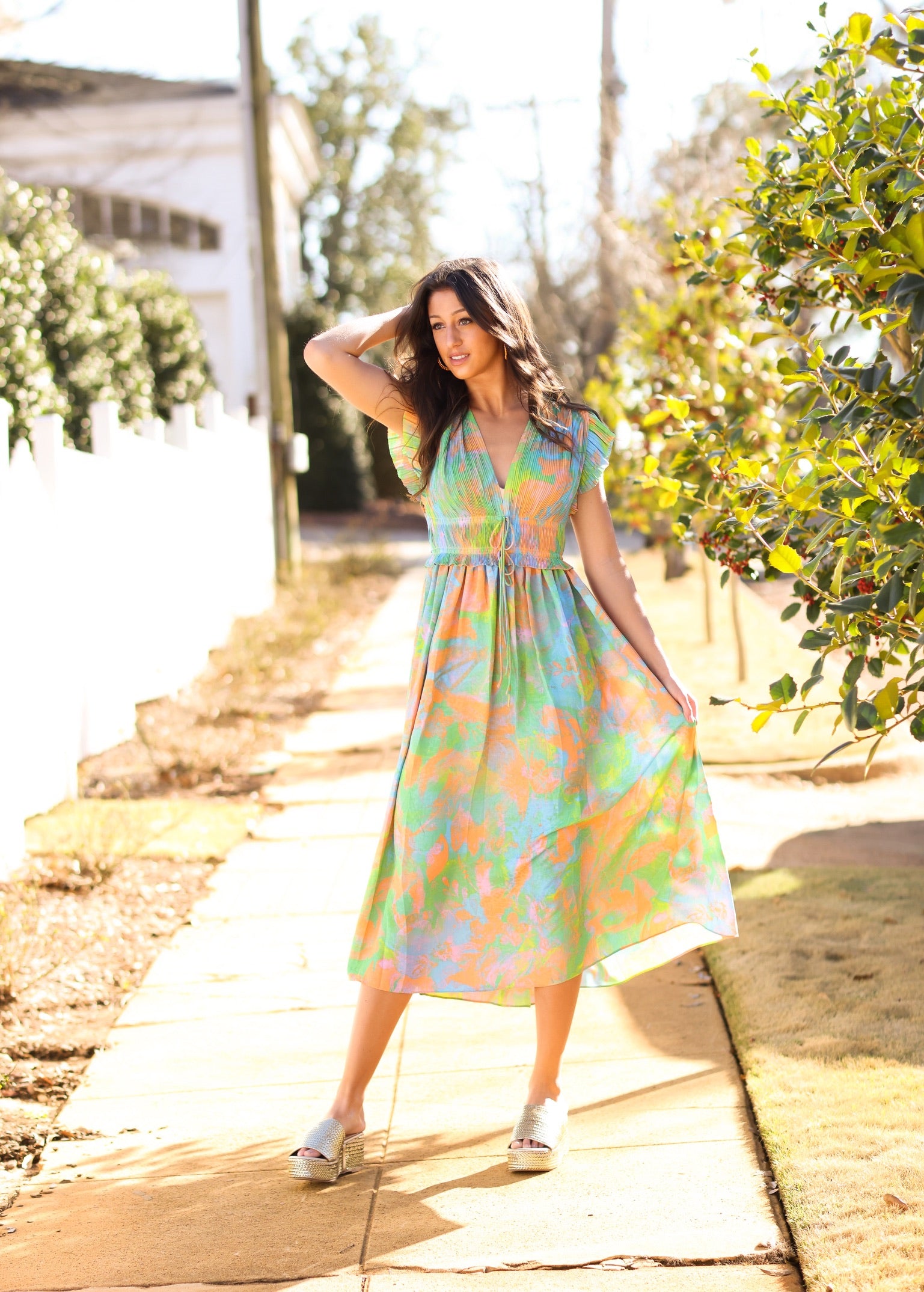Mara Pleated Maxi Dress